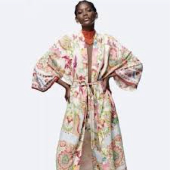 Zara dreamy lined robe with sash. NWOT - Picture 2 of 8